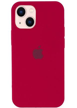 Чехол silicone full case для iphone 13 rose red (23) бордовый