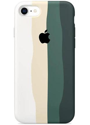 Чехол silicone rainbow case для iphone 8 (02) green rainbow