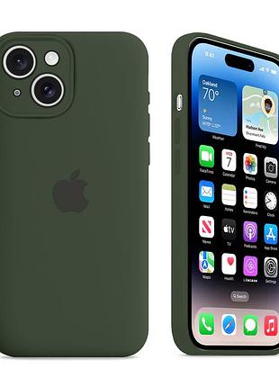 Чехол с защитой камеры kassel silicone camera protective для iphone 15 (64) зеленый cyprus green