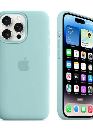 Чехол kassel silicone full case protective для iphone 16 pro с микрофиброй голобуй turquoise