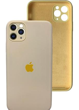 Чохол silicone case full camera protective для iphone 12 pro max mellow yellow жовтий