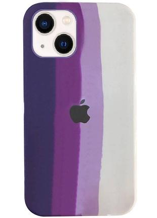 Чехол silicone rainbow case для iphone 13 purple rainbow