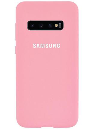 Чехол silicone case для samsung s10 (05) pink розовый