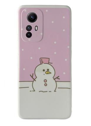 Чехол новогодний premium для xiaomi redmi note 12s (06) снеговик новогодний