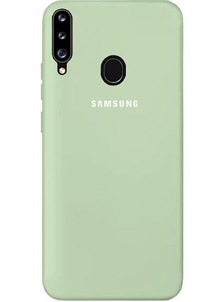 Чехол silicone case для samsung premium a20s mint (19) мятный