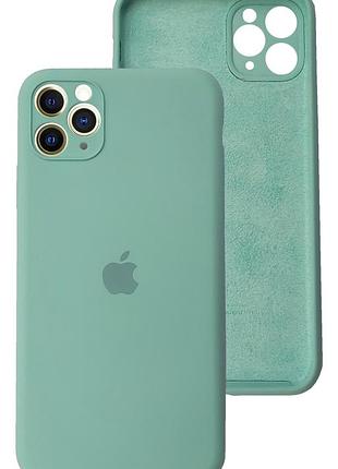 Чохол silicone case full camera protective для iphone 11 pro max spearmint м'ятний