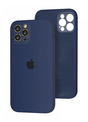 Чехол silicone full case camera protective для iphone 13 pro navy blue (45) синий