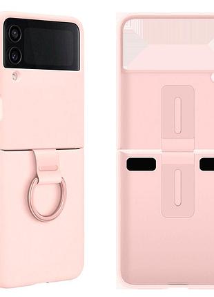 Чохол силіконовий full camera protective для samsung z flip4 (18) pink sand пісочно-рожевий