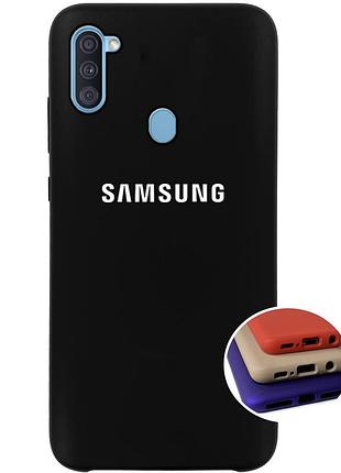 Чехол silicone full case для samsung m11 (25) black черный