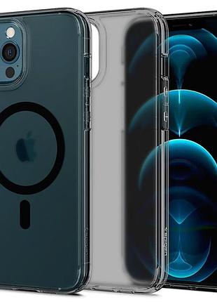 Чехол spigen matte black case with magsafe для iphone 12 pro max