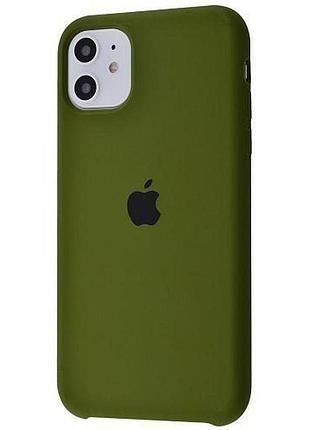 Чехол silicone case для iphone 11 khaki зеленый