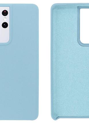 Чехол silicone case camera protective для samsung s21 ultra (11) голубой lilac cream