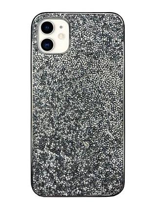 Чехол silicone diamond the bling world case для iphone 12 (01) silver серебро