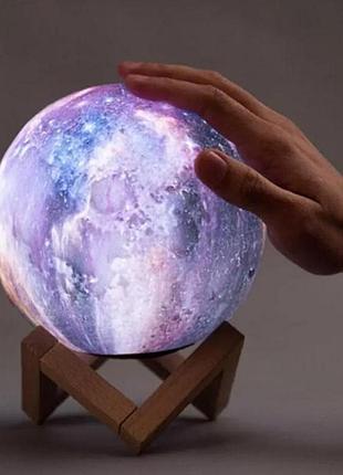 Светильник 3d луна rgb ночник для детей и взрослых с сенсорным управлением и usb зарядкой