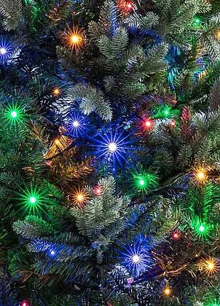 Гірлянда нитка 5 м 80led 220в чорний дріт мультиколор для ялинки та вулиці
