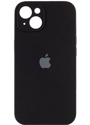 Чехол силиконовый с защитой камеры для iphone 14 plus черный