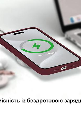Чехол kassel silicone full case protective для iphone 16 pro с микрофиброй бордовый plum 8