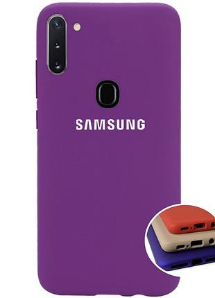 Чехол silicone full case для samsung m11 (09) purple фиолетовый