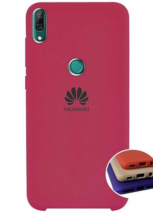 Чехол silicone full case для huawei y7 2019 (23) rose red бордовый