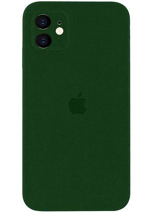 Чехол silicone full case camera square (квадратные) для iphone 11 forest green (38) темно зеленый