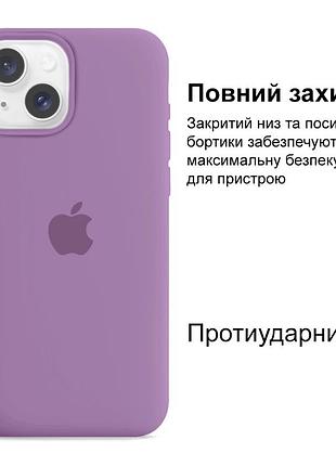 Чехол kassel silicone full case protective для iphone 14 с микрофиброй фиолетовый blueberry 2