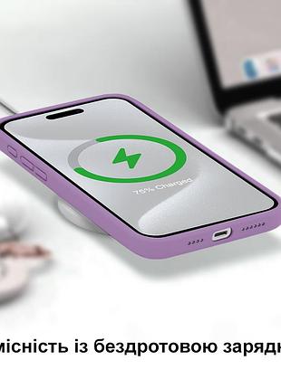 Чехол kassel silicone full case protective для iphone 14 с микрофиброй фиолетовый blueberry 8