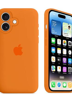 Чехол с защитой камеры kassel silicone camera protective для iphone 16 (66) оранжевый kumquat