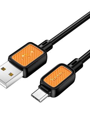 Кабель hoco x108 силиконовый micro usb 2.4a черный