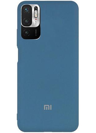 Чехол silicone case premium для xiaomi redmi note10 5g/poco m3pro azure (10) синий