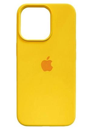 Чехол силиконовый противоударный для iphone 13 pro max защита камеры желтый
