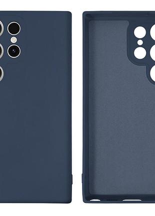 Чехол silicone case camera protective для samsung s23 ultra (08) темно синий dark blue
