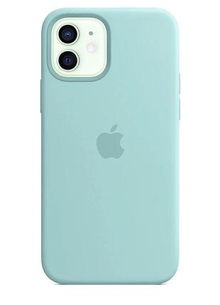 Чохол silicone case для iphone 12 turquoise м'ятно блакитний