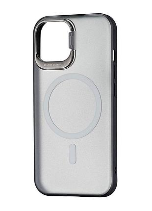 Чохол силіконовий з magsafe протиударний для iphone 15 чорний