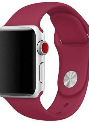 Силиконовый ремешок для apple watch 42mm/44mm/45mm rose red бордовый