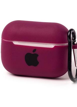 Чехол silicone case с карабином для airpods pro - marsala