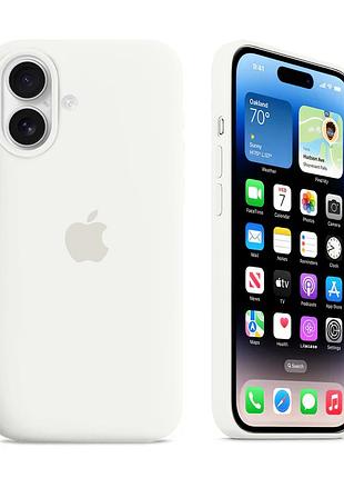 Чехол kassel silicone full case protective для iphone 16 с микрофиброй белый white