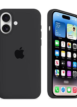 Чохол kassel silicone full case protective для iphone 16 з мікрофіброю темно-сірий charcoal gray