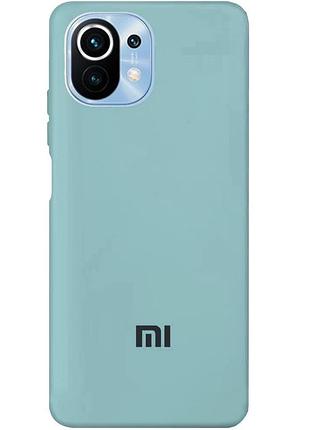Чехол silicone case premium для xiaomi mi 11 lite sea blue (02) бирюза