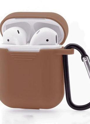 Чохол silicone case soft для airpods dark brown (42) темно-коричневий