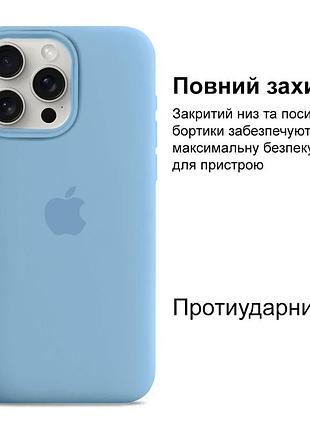 Чехол kassel silicone full case protective для iphone 16 pro с микрофиброй синий cornflower 2