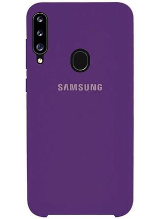 Чехол silicone case для samsung premium a20s purple (14) фиолетовый