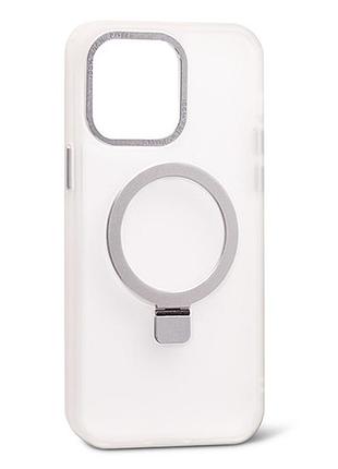 Чохол frosted case magsafe ring для iphone 13 pro — transparent
