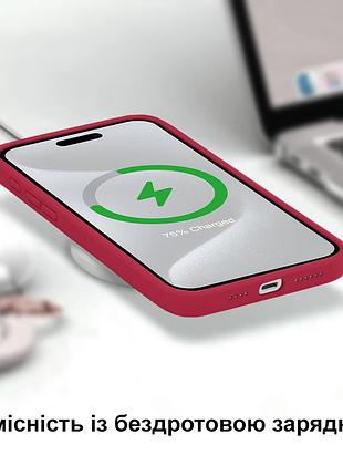 Чехол silicone case full camera protective для iphone 11 pro max rose red бордовый 8