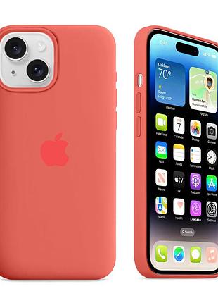 Чехол kassel silicone full case protective для iphone 13 с микрофиброй розовый pink citrus