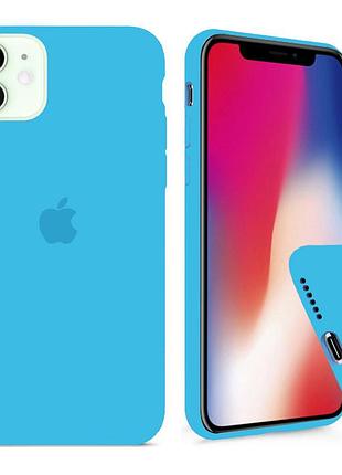 Чохол silicone full case для iphone 12 mini blue синій
