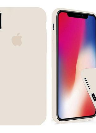 Чохол silicone full case для iphone xs max antique white бежевий