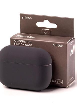 Чехол силиконовый для airpods 3 защита от ударов с микрофиброй внутри серый
