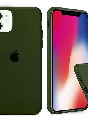 Чехол silicone full case для iphone 11 khaki зеленый