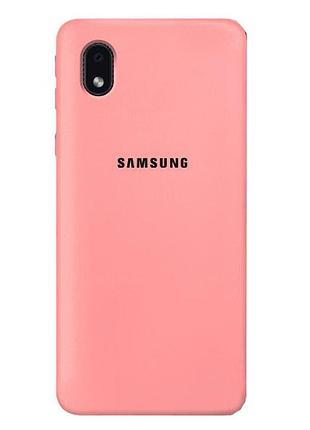 Чохол silicone case для samsung premium a01core pink (04) рожевий