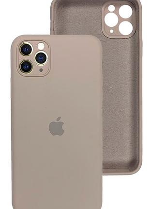 Чохол silicone case full camera protective для iphone 11 pro pink рожевий
